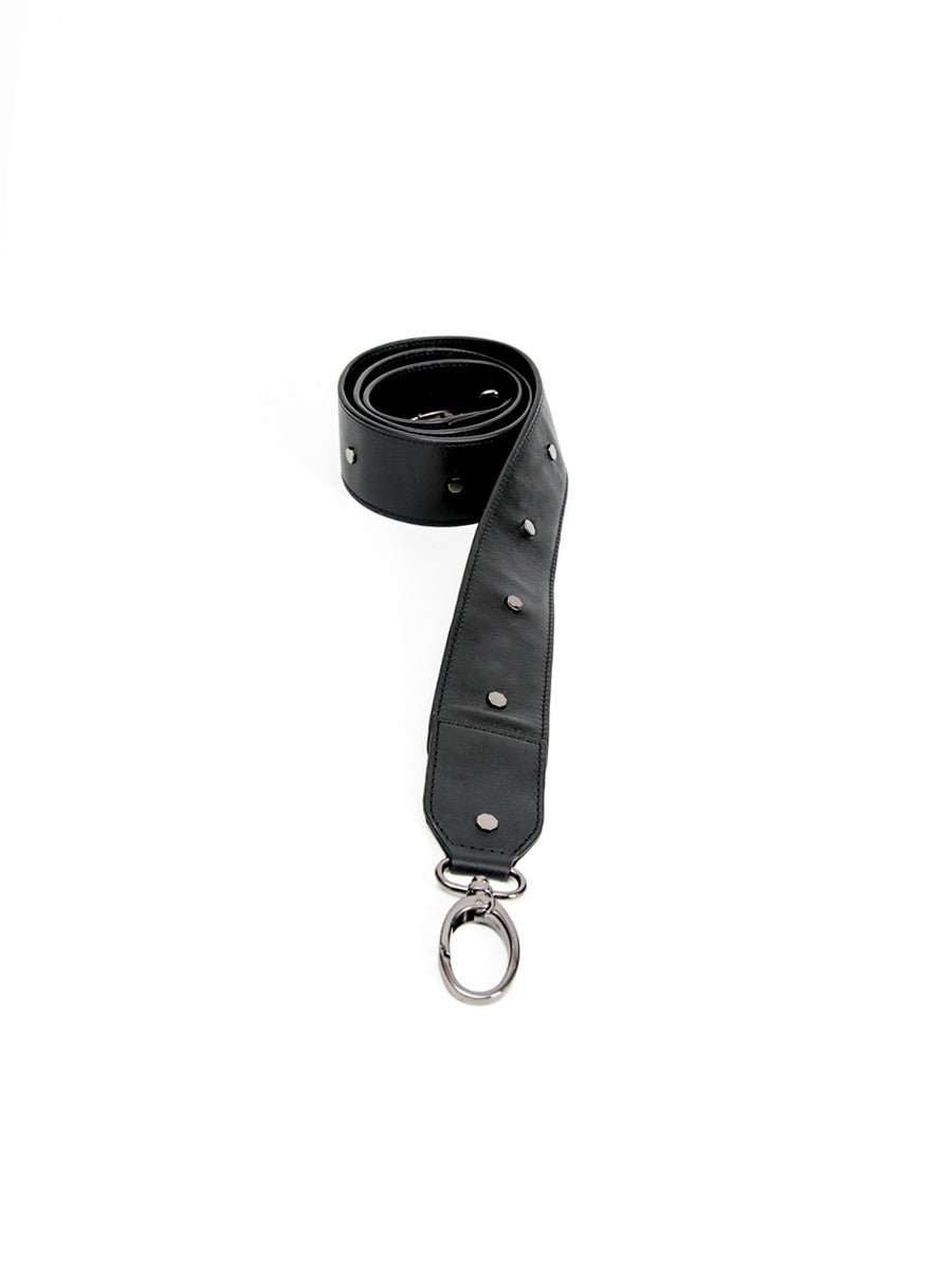 ROK Originals » Black Leather Belt with Adjustable Plain Brass Buckle