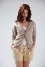 Load image into Gallery viewer, BRUSHED VIENNA CARDI | TRUFFLE
