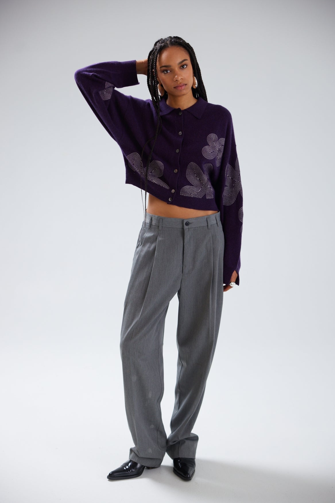 GRACIE FLORAL EMBROIDERY CARDIGAN | NIGHT FLORAL