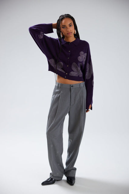 GRACIE FLORAL EMBROIDERY CARDIGAN | NIGHT FLORAL